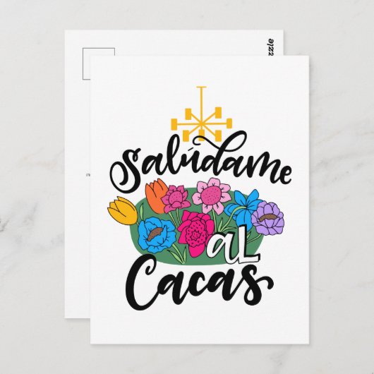 Carte Postale Saludame Al Cacas, en lettres (Devant / Derrière)
