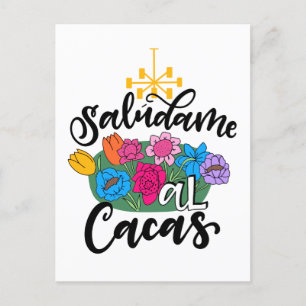 Carte Postale Saludame Al Cacas, en lettres