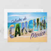 Carte Postale Saludos de Cancun, salutations de Cancun Postcard (Devant / Derrière)