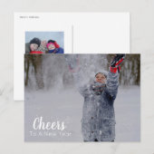 Carte Postale Salue À Un Nouvel An | 2 Photo Holiday (Devant / Derrière)