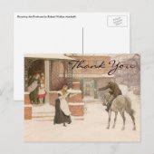 Carte Postale Saluer le facteur par Robert Macbeth, Merci (Devant / Derrière)