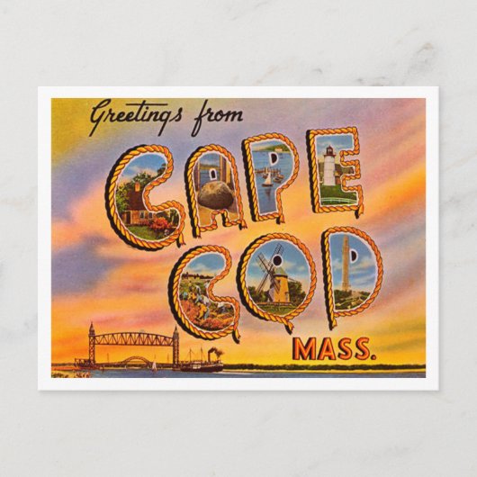 Carte Postale Salut de Cape Cod, Massachusetts Travel (Devant)