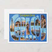 Carte Postale Salut de Cape Cod, Massachusetts Travel (Devant / Derrière)
