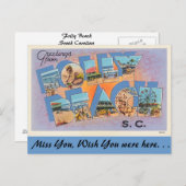 Carte Postale Salut de Folly Beach (Devant / Derrière)