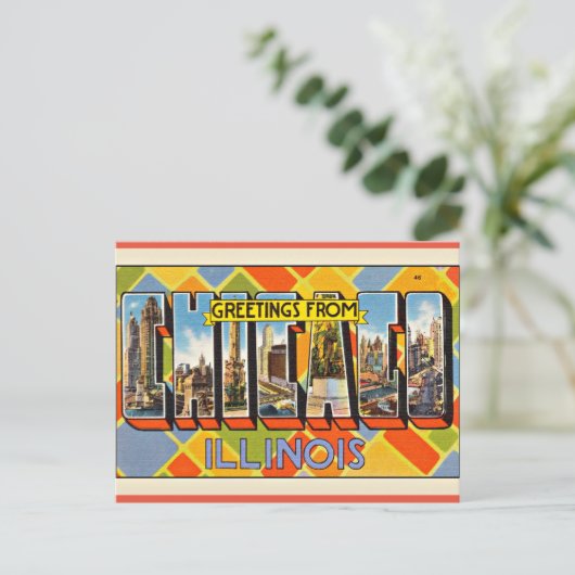 Carte Postale Salut de l'Illinois (Debout devant)