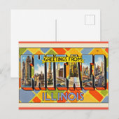 Carte Postale Salut de l'Illinois (Devant / Derrière)