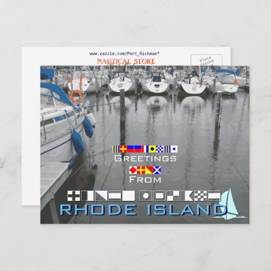 Carte Postale Salut de Rhode Island (Devant / Derrière)