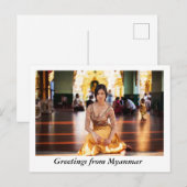 CARTE POSTALE SALUT DU MYANMAR (Devant / Derrière)