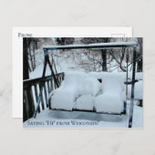 Carte Postale Salut du Wisconsin Snowy Day (Devant / Derrière)