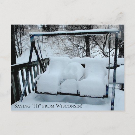 Carte Postale Salut du Wisconsin Snowy Day (Devant)