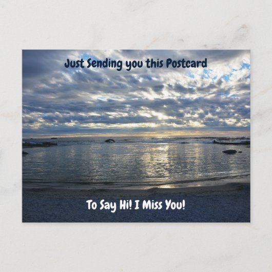 Carte Postale Salut et vous me manquez Sunset sur l'Océan Bleu (Devant)