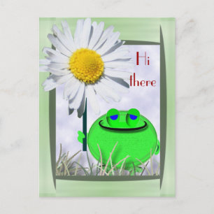 Carte Postale Salut froggie et marguerite
