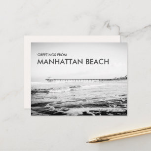 Carte Postale Salut noir et blanc de Manhattan Beach