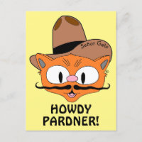 SALUT PARTENAIRE ! Chat à Moustache Cowboy Señor G