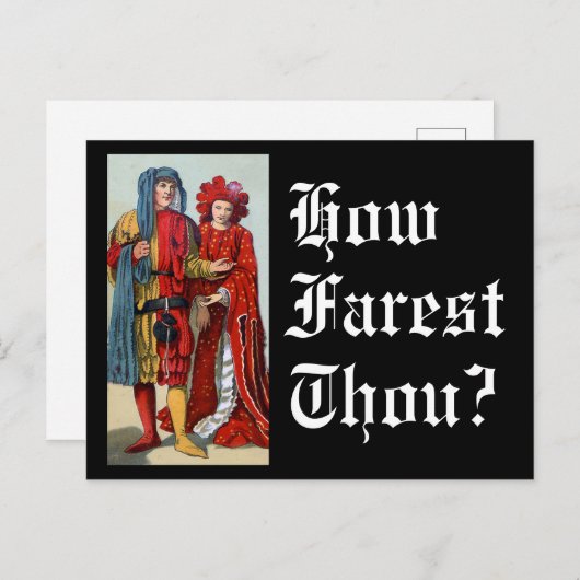 Carte Postale Salutation amusante Comment Farest-ce que vous cos (Devant / Derrière)