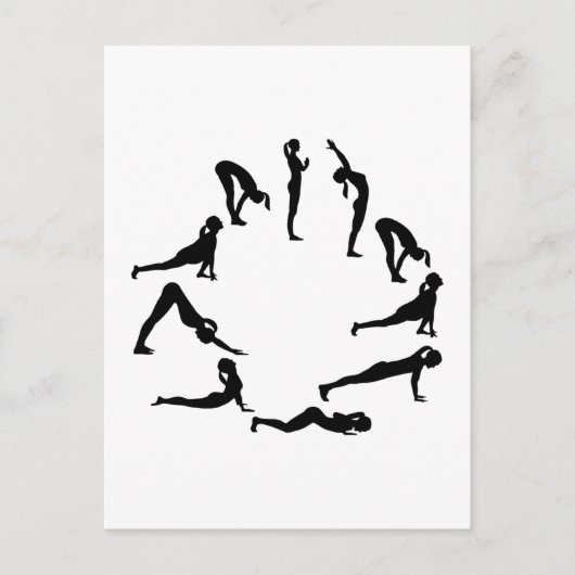 Carte Postale Salutation au soleil de yoga (Devant)