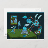 Carte Postale Salutation d'anniversaire bleu (Devant / Derrière)