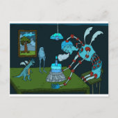 Carte Postale Salutation d'anniversaire bleu (Devant)