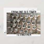 Carte Postale Salutation d'anniversaire de la machine à écrire (Devant / Derrière)