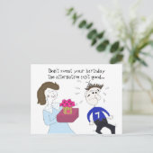 Carte Postale Salutation d'anniversaire humoristique (Debout devant)