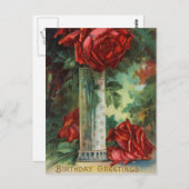 Carte Postale Salutation d'anniversaire vintage (Devant / Derrière)