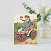 Carte Postale Salutation d'anniversaire vintage (Debout devant)