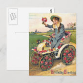 Carte Postale Salutation d'anniversaire vintage (Devant / Derrière)