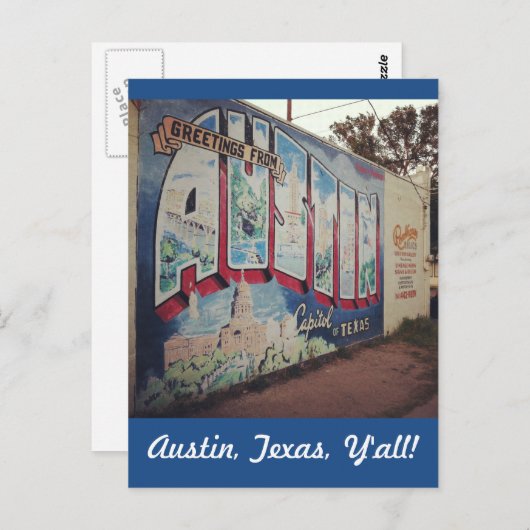 Carte Postale Salutation d'Austin Texas (Devant / Derrière)