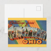 Carte Postale Salutation de Cincinnati Ohio (Devant / Derrière)