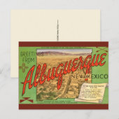 Carte Postale Salutation de la place d'Albuquerque NM (Devant / Derrière)