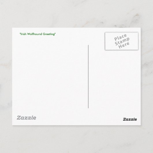 Carte Postale Salutation de l'Irish Wolfhound (Dos)