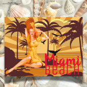 Carte Postale Salutation de Miami Beach magnifique vintage