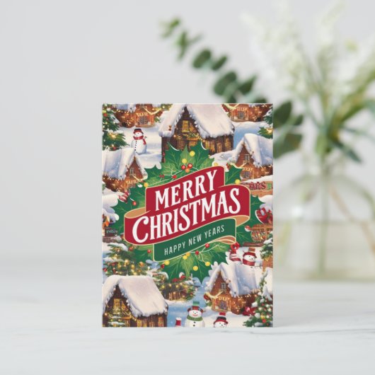 Carte Postale Salutation de Noël (Debout devant)