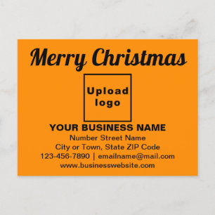 Carte Postale Salutation de Noël d'affaires sur orange