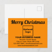Carte Postale Salutation de Noël d'affaires sur orange (Devant / Derrière)