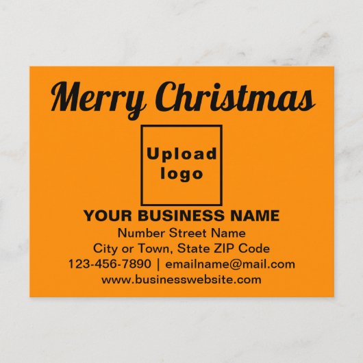 Carte Postale Salutation de Noël d'affaires sur orange (Devant)