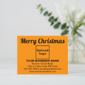 Carte Postale Salutation de Noël d'affaires sur orange (Debout devant)