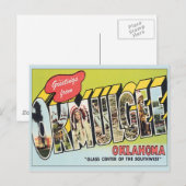 Carte Postale Salutation De Okmulgee Oklahoma (Devant / Derrière)