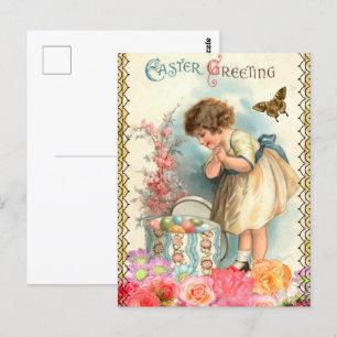 Carte Postale Salutation de Pâques vintage