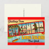 Carte Postale Salutation de Riverhead Long Island (Devant / Derrière)