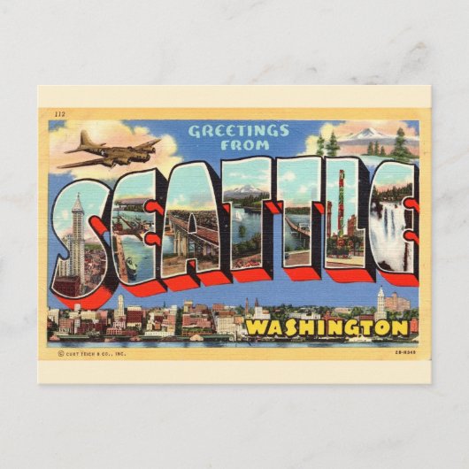 Carte Postale Salutation de Seattle (Devant)