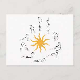 Carte Postale salutation de soleil yoga
