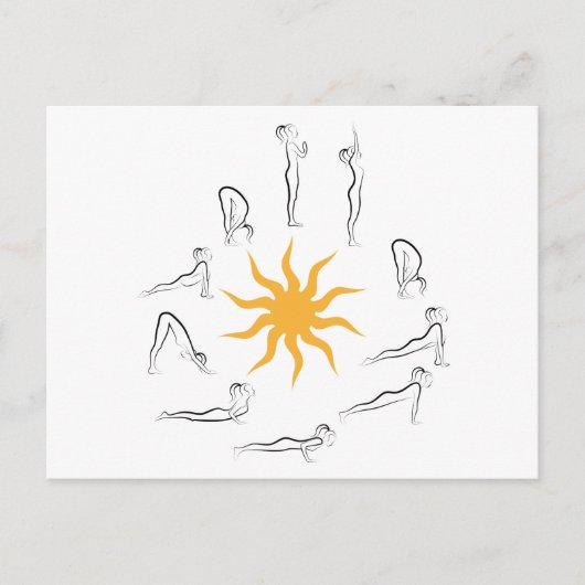 Carte Postale salutation de soleil yoga (Devant)