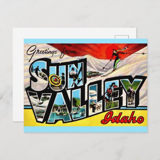 Carte Postale Salutation de Sun Valley Idaho (Devant / Derrière)