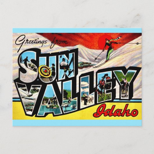 Carte Postale Salutation de Sun Valley Idaho (Devant)