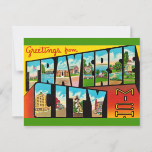 Carte Postale Salutation de Traverse City Michigan