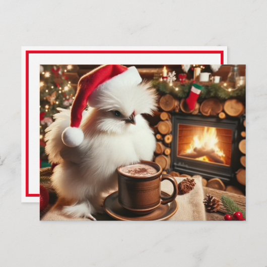 Carte Postale Salutation de vacances de poulet (Devant / Derrière)