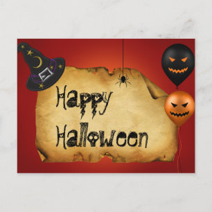 Carte Postale Salutation de vieux parchemin d'Halloween
