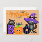 Carte Postale Salutation d'Halloween (Devant / Derrière)