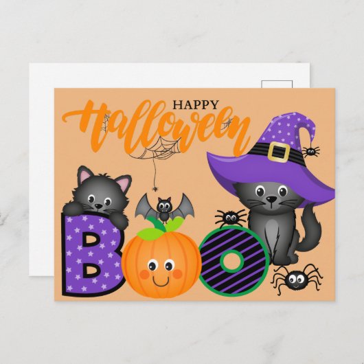 Carte Postale Salutation d'Halloween (Devant / Derrière)